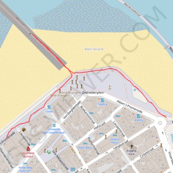 Itinéraire Ostende, distance, dénivelé, altitude, carte, profil, trace GPS