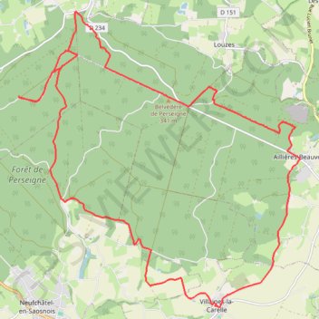 Itinéraire Forêt de Perseigne et Haute Sarthe, distance, dénivelé, altitude, carte, profil, trace GPS