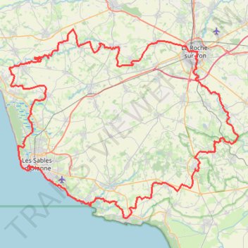 Itinéraire GRP du Bocage au Littoral vendéen, distance, dénivelé, altitude, carte, profil, trace GPS