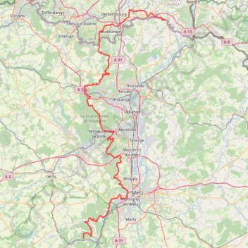 Itinéraire GR5 De Mondorff (Moselle) à Bayonville-Sur-Mad (Meurthe-et-Moselle), distance, dénivelé, altitude, carte, profil, trace GPS