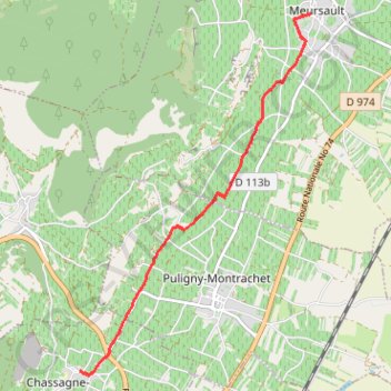 Itinéraire Retour de Chassagne à Meursault, distance, dénivelé, altitude, carte, profil, trace GPS