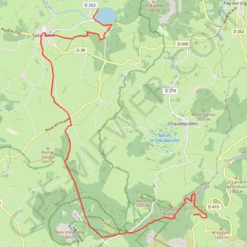 Itinéraire Saint Front, distance, dénivelé, altitude, carte, profil, trace GPS