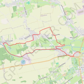 Itinéraire Sentier du Bruveau - Aire-sur-la-Lys, distance, dénivelé, altitude, carte, profil, trace GPS