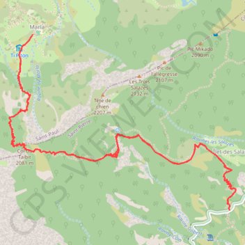 Itinéraire Cilaos - Marla, distance, dénivelé, altitude, carte, profil, trace GPS