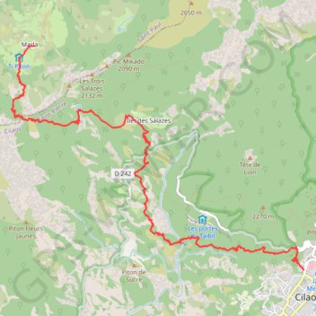 Itinéraire Marla - Cilaos, distance, dénivelé, altitude, carte, profil, trace GPS