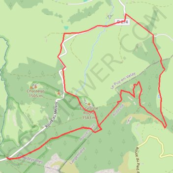 Itinéraire Le Mézenc - Tour des deux roches, distance, dénivelé, altitude, carte, profil, trace GPS