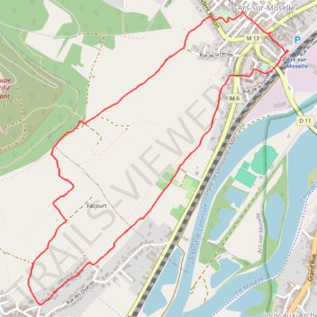 Itinéraire Ars-sur-Moselle - Ancy-sur-Moselle, distance, dénivelé, altitude, carte, profil, trace GPS