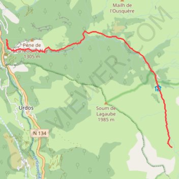 Itinéraire Aspe les ânes - Etape 1, distance, dénivelé, altitude, carte, profil, trace GPS