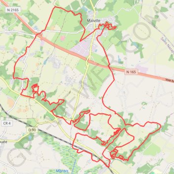 Itinéraire Rando VTT Malville 03/04/16, distance, dénivelé, altitude, carte, profil, trace GPS
