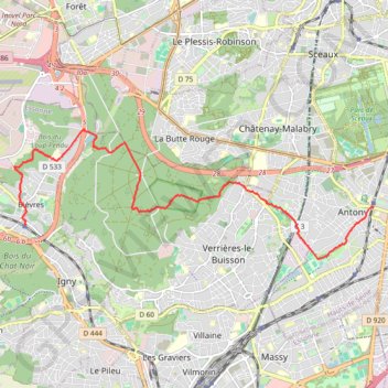 Itinéraire En forêt de Verriéres, distance, dénivelé, altitude, carte, profil, trace GPS