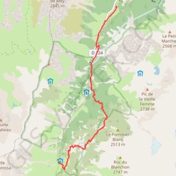 Itinéraire Ski de rando-roc de la peche-pralo, distance, dénivelé, altitude, carte, profil, trace GPS