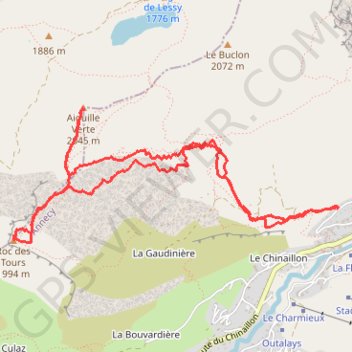 Itinéraire Aiguille Verte de Chinaillon, distance, dénivelé, altitude, carte, profil, trace GPS
