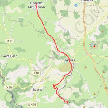 Itinéraire GR 70 Le Bouchet Saint Nicolas - Langognes, distance, dénivelé, altitude, carte, profil, trace GPS