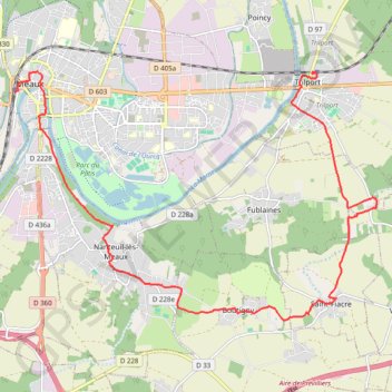 Itinéraire De Meaux à Trilport par Saint Fiacre, distance, dénivelé, altitude, carte, profil, trace GPS