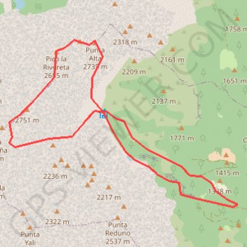 Itinéraire Crête de Armeña depuis le refuge de Armeña, distance, dénivelé, altitude, carte, profil, trace GPS