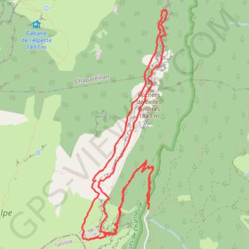 Itinéraire Grand Sangle de Belles-Ombres, distance, dénivelé, altitude, carte, profil, trace GPS