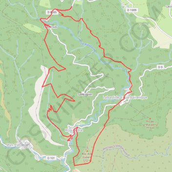 Itinéraire Cascade de Cubserviés-15.7 km 708 m, distance, dénivelé, altitude, carte, profil, trace GPS