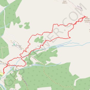 Itinéraire Monte Querellet, distance, dénivelé, altitude, carte, profil, trace GPS