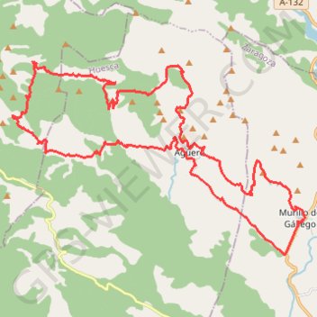Itinéraire Murillo-San Felices- Agüero-Murillo, distance, dénivelé, altitude, carte, profil, trace GPS
