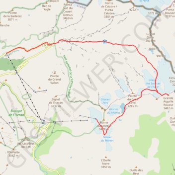 Itinéraire Grand Aiguille Rousse, distance, dénivelé, altitude, carte, profil, trace GPS