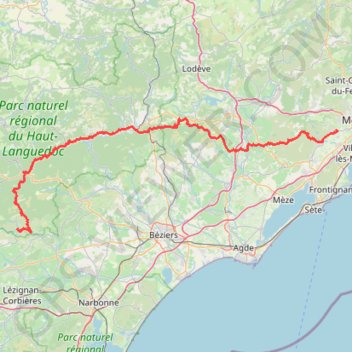 Itinéraire Pignan - Minerve, distance, dénivelé, altitude, carte, profil, trace GPS