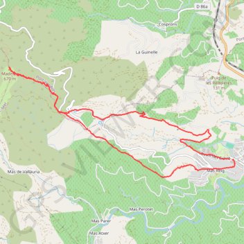 Itinéraire Tour Madeloc, distance, dénivelé, altitude, carte, profil, trace GPS
