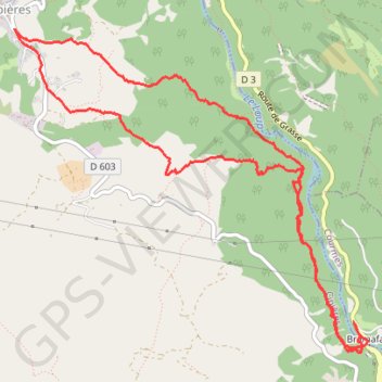 Itinéraire Bramafan - Cipières, distance, dénivelé, altitude, carte, profil, trace GPS