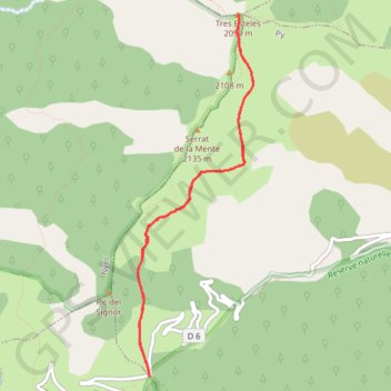 Itinéraire Pic de Tres Estrelles, distance, dénivelé, altitude, carte, profil, trace GPS