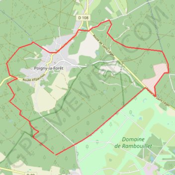 Itinéraire Poigny-la-Forêt, distance, dénivelé, altitude, carte, profil, trace GPS