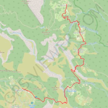 Itinéraire GRR2 D'Aurère à Grand Place les Hauts, distance, dénivelé, altitude, carte, profil, trace GPS