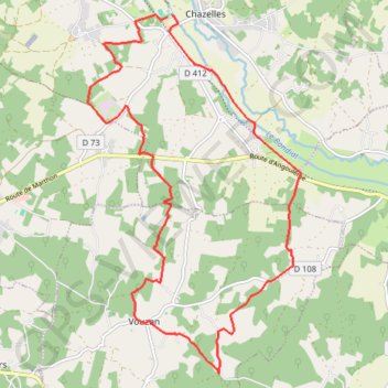 Itinéraire Rando Chazelles, distance, dénivelé, altitude, carte, profil, trace GPS