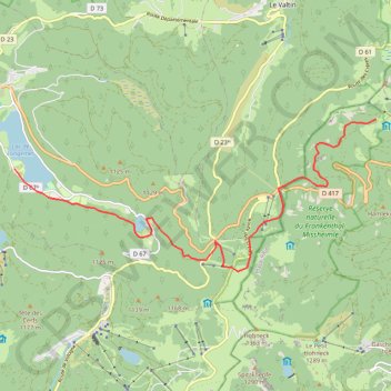 Itinéraire Col de la Schlucht-Longemer, distance, dénivelé, altitude, carte, profil, trace GPS