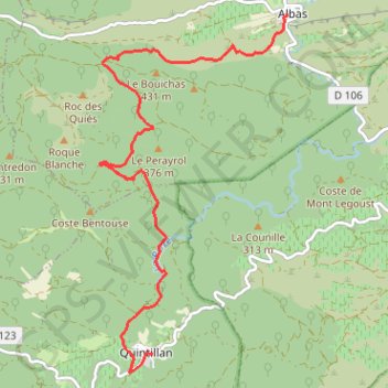 Itinéraire En Corbières - La Ronde au coeur des Corbières - Albas à Quintillan, distance, dénivelé, altitude, carte, profil, trace GPS