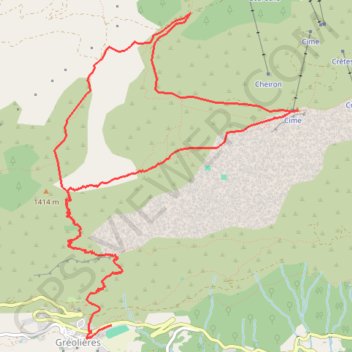 Itinéraire Cime du Cheiron avec une boucle depuis Gréoliere village, distance, dénivelé, altitude, carte, profil, trace GPS