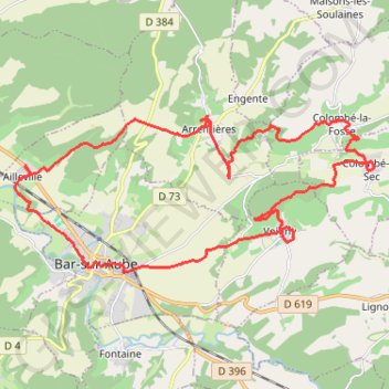 Itinéraire Rando Ailleville, distance, dénivelé, altitude, carte, profil, trace GPS