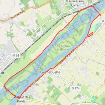 Itinéraire Thouaré sur Loire, distance, dénivelé, altitude, carte, profil, trace GPS