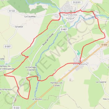 Itinéraire Theurthéville-Hague (50690), distance, dénivelé, altitude, carte, profil, trace GPS