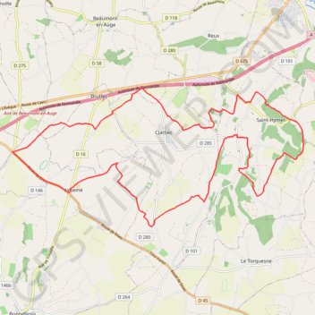 Itinéraire Clarbec - Saint-Hymer, distance, dénivelé, altitude, carte, profil, trace GPS