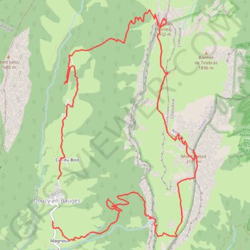 Itinéraire Mont Trelod en boucle (Bauges), distance, dénivelé, altitude, carte, profil, trace GPS