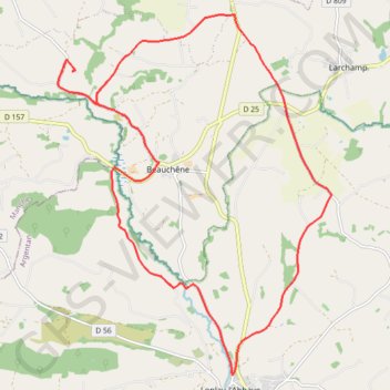 Itinéraire Vente-Roulleaux, Beauchêne, Lonlay l'Abbaye, La Peignerie, distance, dénivelé, altitude, carte, profil, trace GPS