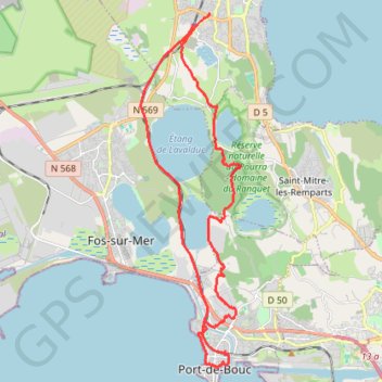 Itinéraire Rassuen - Port de Bouc, distance, dénivelé, altitude, carte, profil, trace GPS