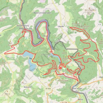 Itinéraire Eislek Gravel, distance, dénivelé, altitude, carte, profil, trace GPS