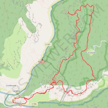 Itinéraire Gorges du Tarn - Le Rozier, distance, dénivelé, altitude, carte, profil, trace GPS