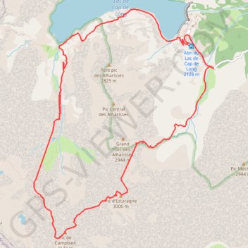 Itinéraire Pic d'Estaragne et Pic de Campbieil, distance, dénivelé, altitude, carte, profil, trace GPS