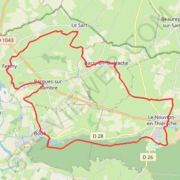 Itinéraire Le Nouvionnais, distance, dénivelé, altitude, carte, profil, trace GPS