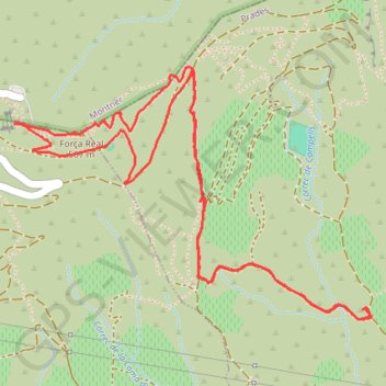 Itinéraire Montée de Força Réal, distance, dénivelé, altitude, carte, profil, trace GPS