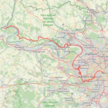 Itinéraire GR2 De Paris (Ile-de-France) à Gommecourt (Yvelines), distance, dénivelé, altitude, carte, profil, trace GPS