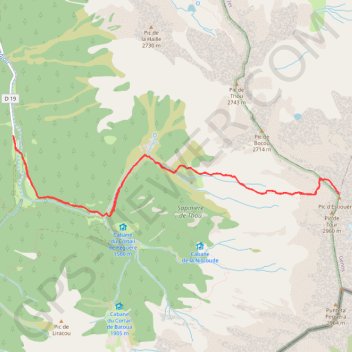 Itinéraire Pic de Lustou, distance, dénivelé, altitude, carte, profil, trace GPS