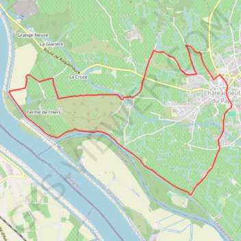 Itinéraire Autour de Châteauneuf du Pape, distance, dénivelé, altitude, carte, profil, trace GPS