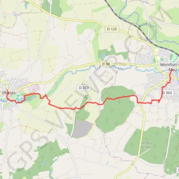 Itinéraire Montfort - Iffendic, distance, dénivelé, altitude, carte, profil, trace GPS